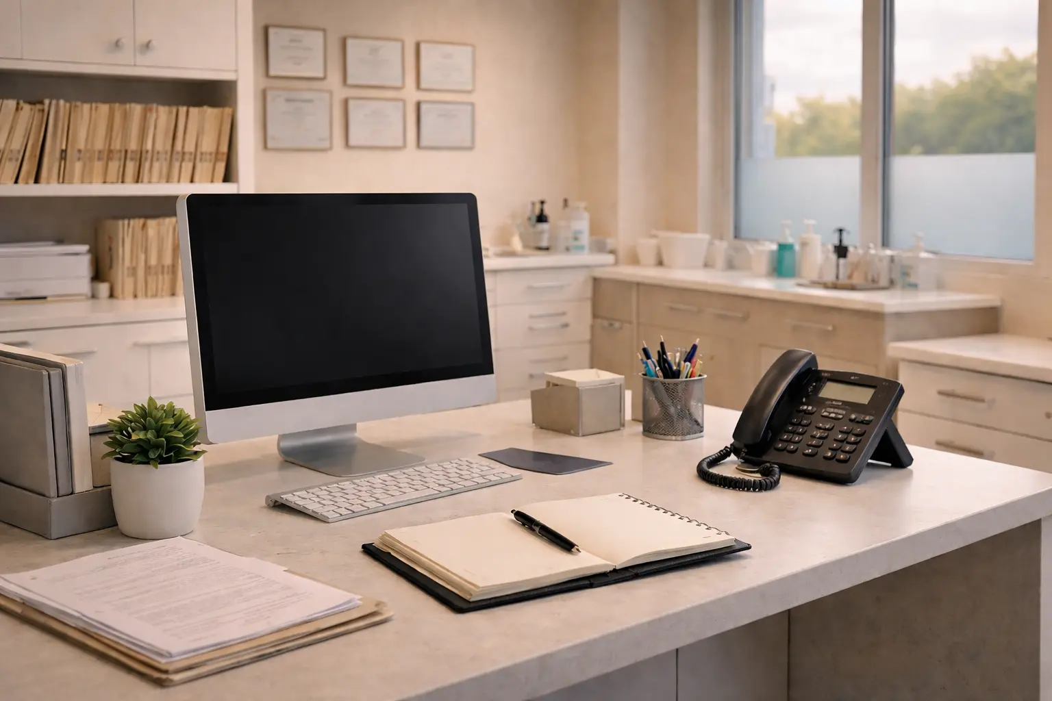 Poste de travail secrétariat dentaire